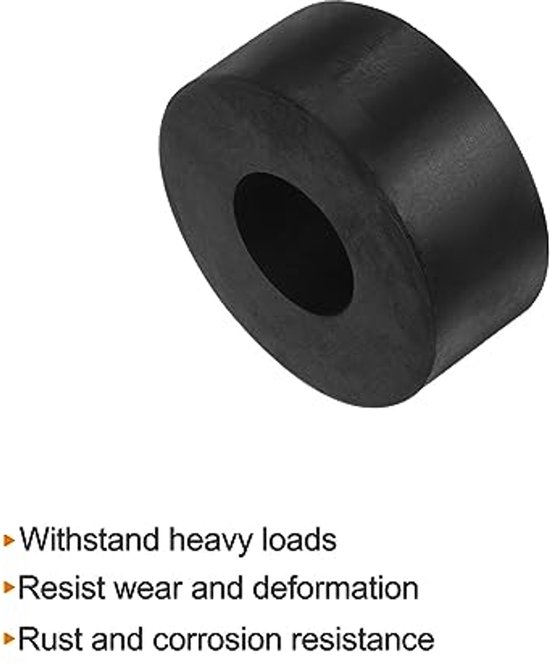 Rubber Washers Rubber Spacers 40mm AD 16mm ID 10mm Thick Neoprene Round Vibration Damper Pads Isolator Bushings Spacer Sleeves for Cars Boat Accessories Black — afbeelding 4