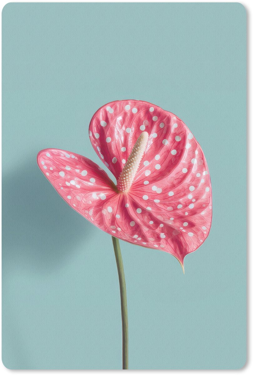 Muismat 18x27 cm - Mousepad Blad - Anthurium - Stippen - Roze - Muismatten