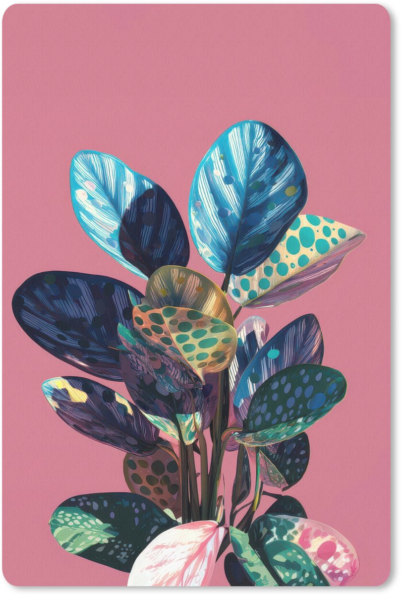 Muismat 18x27 cm - Mousepad Plant - Bladeren - Stippen - Abstract - Muismatten