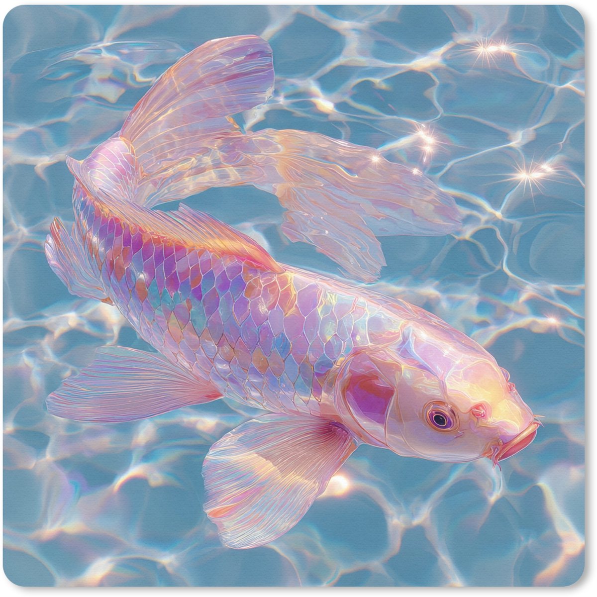 Muismat 20x20 cm - Mousepad Vis - Water - Blauw - Licht - Muismatten