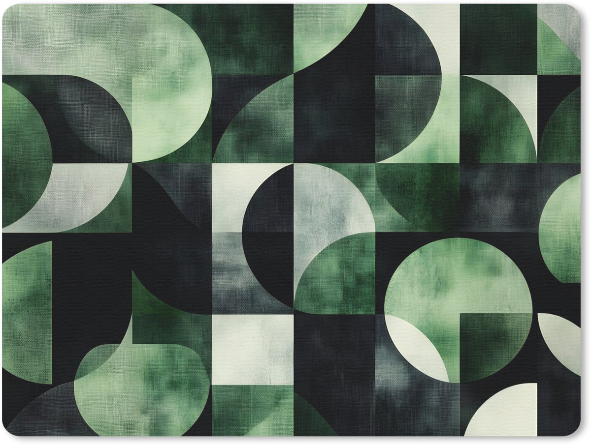 Muismat 23x19 cm - Mousepad Abstract - Groen - Vormen - Muismatten