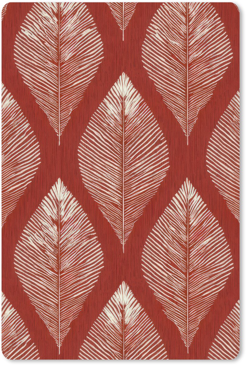 Muismat 18x27 cm - Mousepad Bladeren - Rood - Elegant - Muismatten