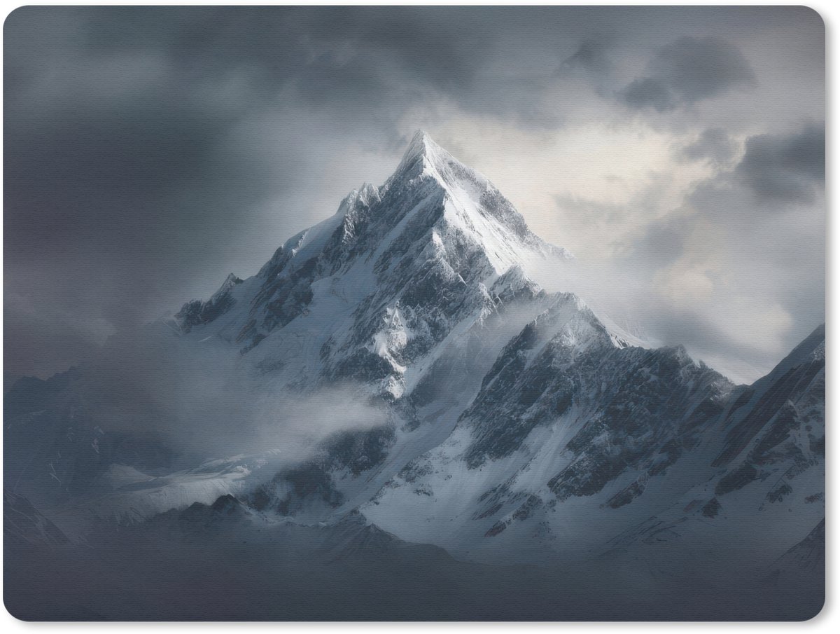 Muismat 23x19 cm - Mousepad Sneeuw - Berg - Wolken - Muismatten
