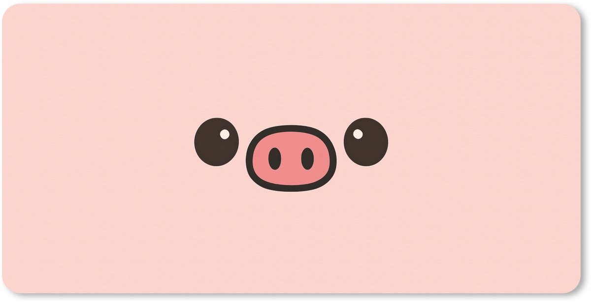 Muismat XXL 120x60 cm - Bureau onderlegger - Bureau mat Varken - Roze - Minimalistisch - Bureaumat - Gaming mousepad xl - Bureaulegger groot - Computer deskmat