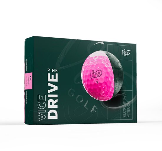 Vice Golf Drive - 12 golfballen - Roze - 2-delig - Duurzame Surlyn® cover - Extra afstand & slijtvast — afbeelding 2