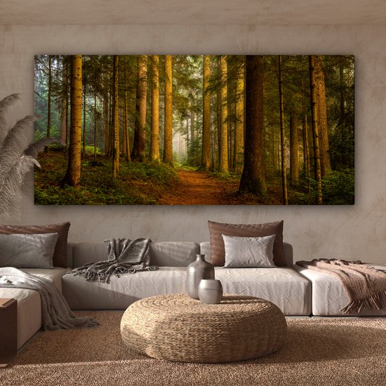 Toile - Toile nature - Arbre - Forêt - Ciel - Décoration murale - Photo sur toile - 200x100 cm