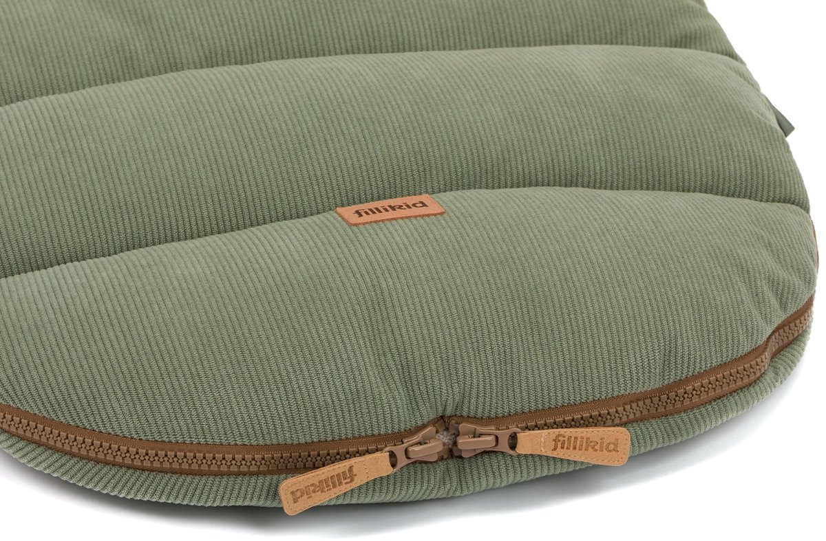 Winter voetenzak kinderwagen en buggy Teddy - Thermo - Waterafstotend - Ritssluiting - Corduroy - Groen - Fillikid – foto 6