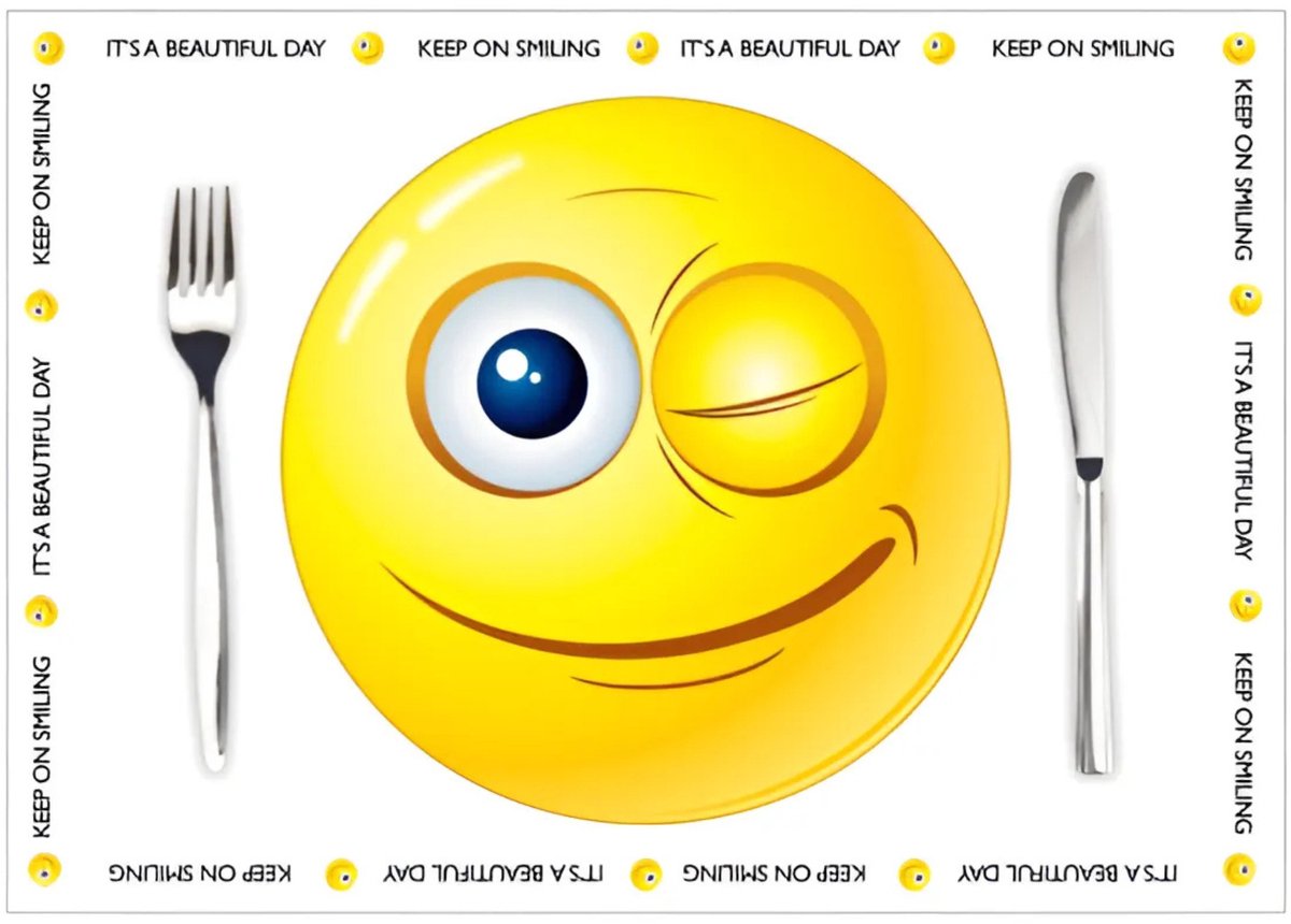 Papieren placemats Smiley thema 10 stuks
