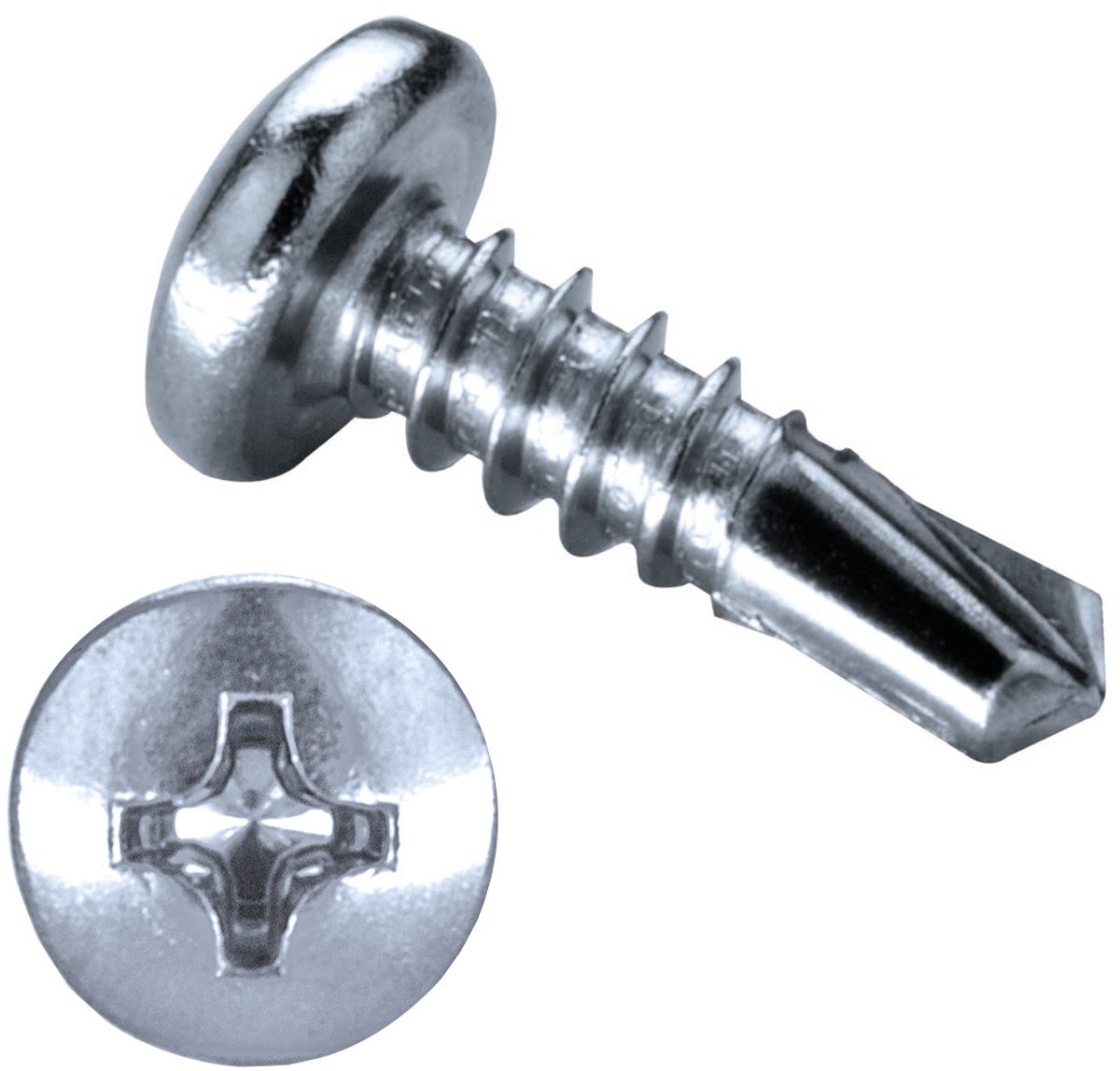 GOEBEL® - 1000 x Bolkop boorschroeven (Ø x L) 4,2 x 16 mm RVS V2A / A2 (AISI 304/02) GOEBEL zilver GL met Zonder Ring DIN7504 M - Schroeven - 7771042160