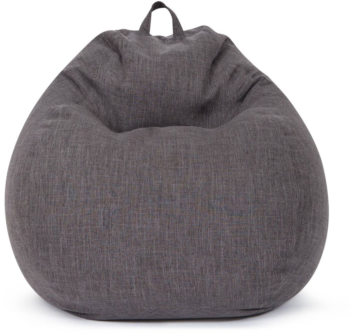 Green Bean® Indoor Zitzak "Home Linen" met 200 liter EPS-korrelvulling, knuffelbaar, zacht, wasbaar - Donkergrijs Asfalt