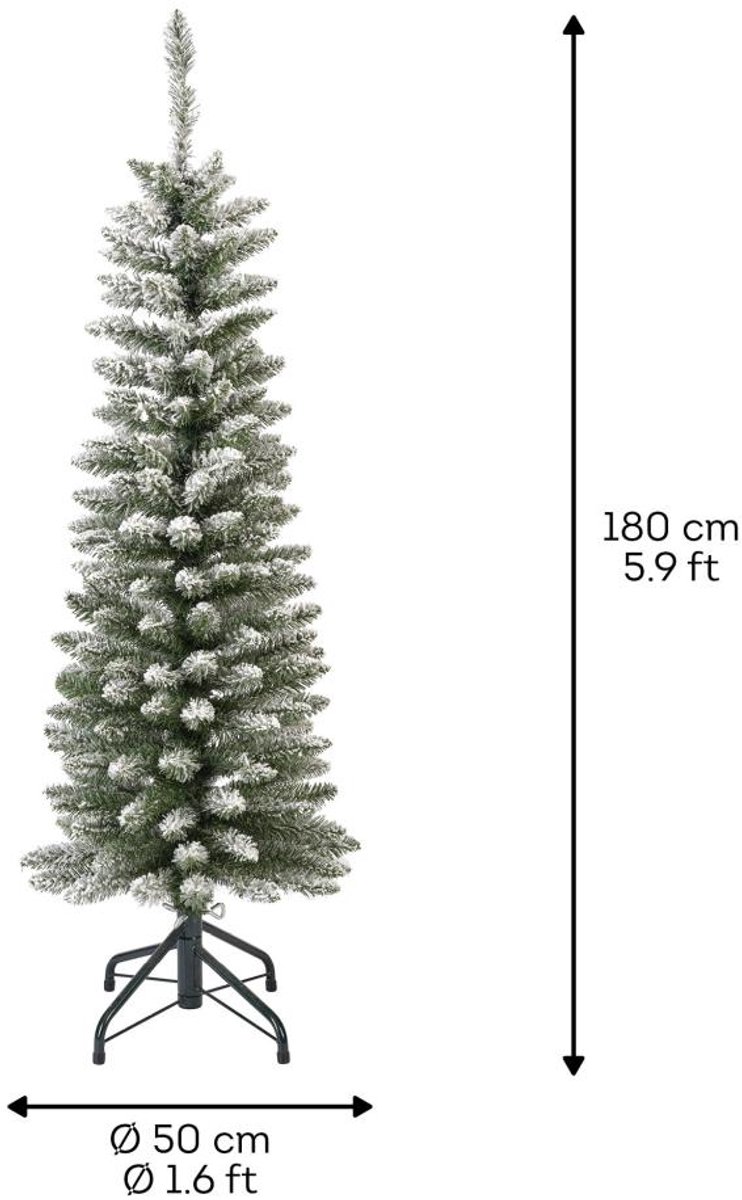 Everlands Pencil Pine Snowy kunstkerstboom - wit/sneeuw - H 180cm – foto 8