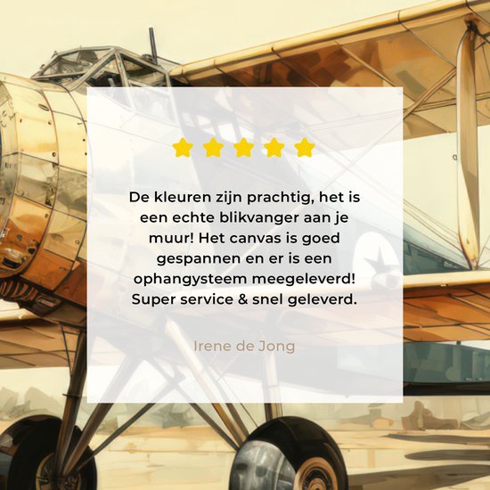 Peinture sur toile 80x60 cm - Décoration murale Vintage - Avion - Water - Beige - Véhicule - Décoration murale salon - Décoration chambre - Accessoires de chambre - Peintures