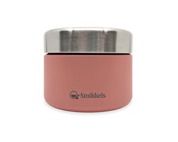 Smikkels - Fruitbakje kind - Snackbox school - RVS - 420ml - Roze - Schoolfruit - 10 uurtje