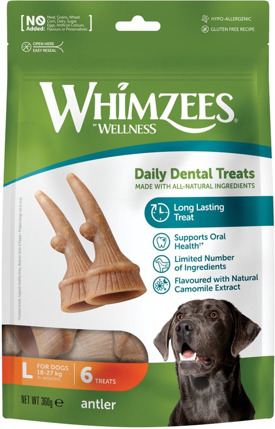 Whimzees Antler L - Kauwsnacks - Hond - 6st