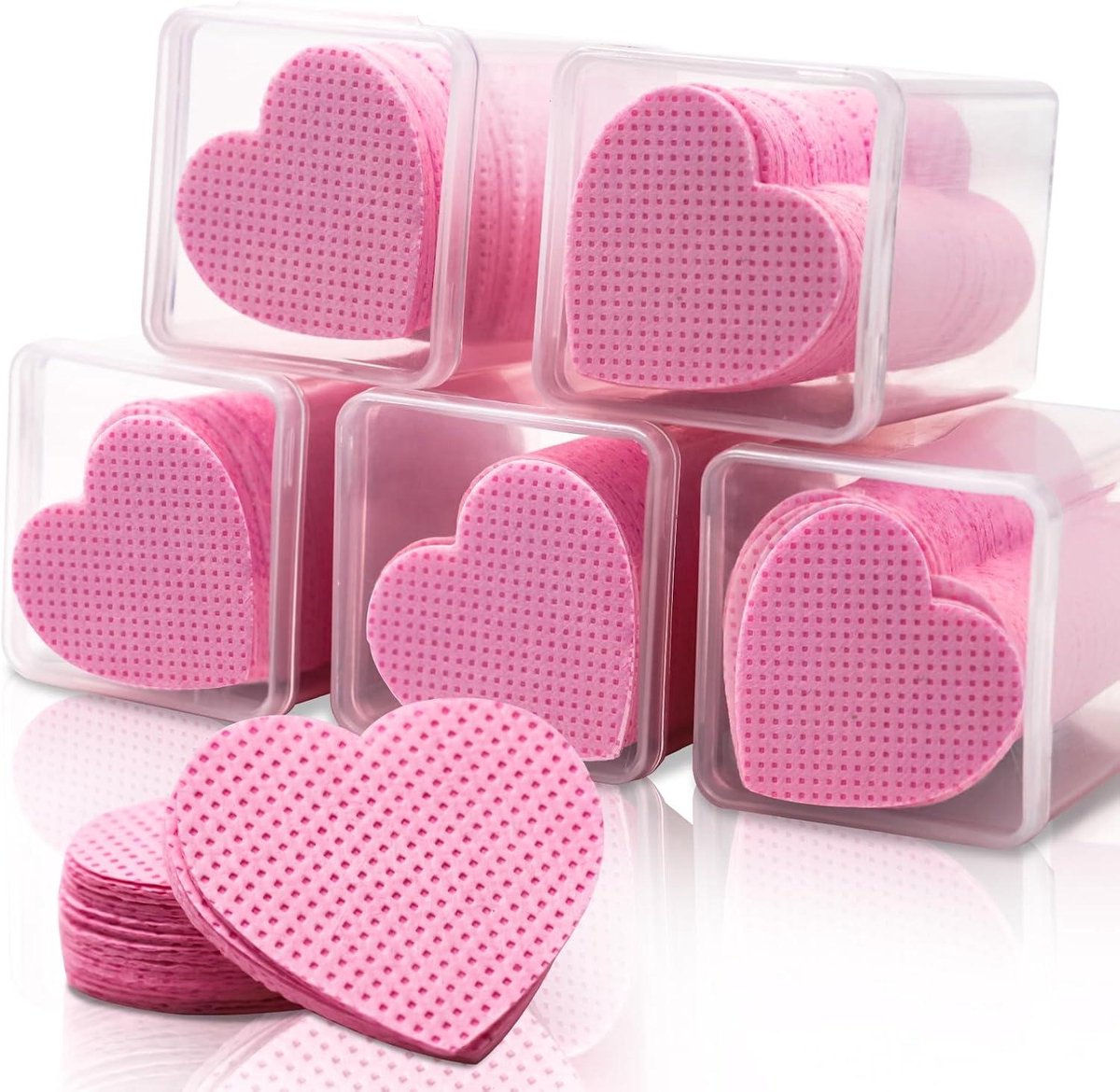 Daity 1000 stuks - Nagelreinigingspads, nagellakremoverpads, wimperlijmremoverpads (roze)