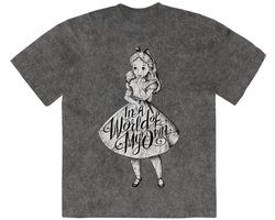 Disney - Alice In Wonderland In A World Of My Own Jumbo Heren Tshirt - L - Grijs
