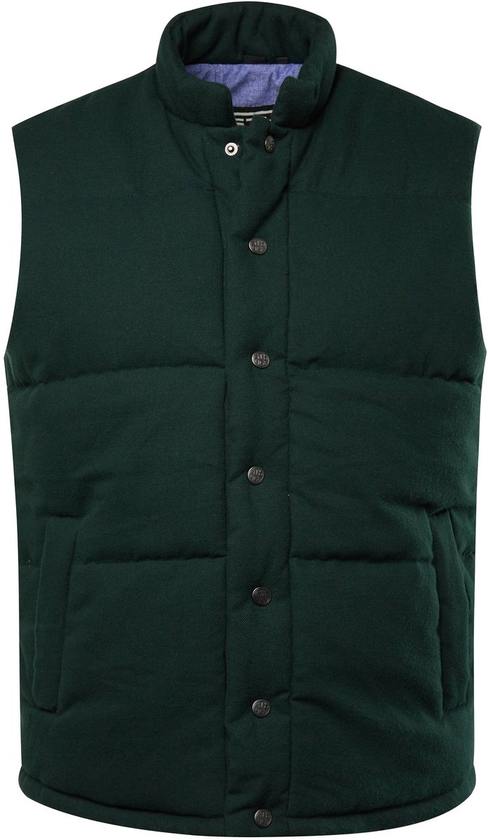 STHUGE - Heren - Bodywarmer van flanel gewatteerd opstaande kraag - Middernacht groen - Maat 6XL