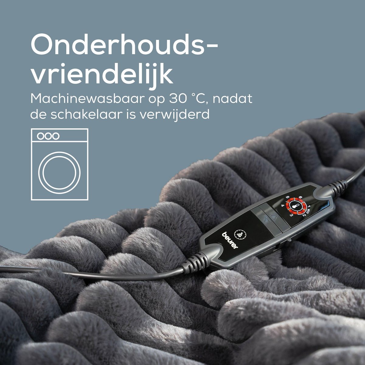 Beurer Elektrische Deken Premium - Warmtedeken - 1 persoons 180x130cm - Knuffeldeken - BSS (Beurer Safety System) - Grijs - 3 Jaar Garantie – foto 7