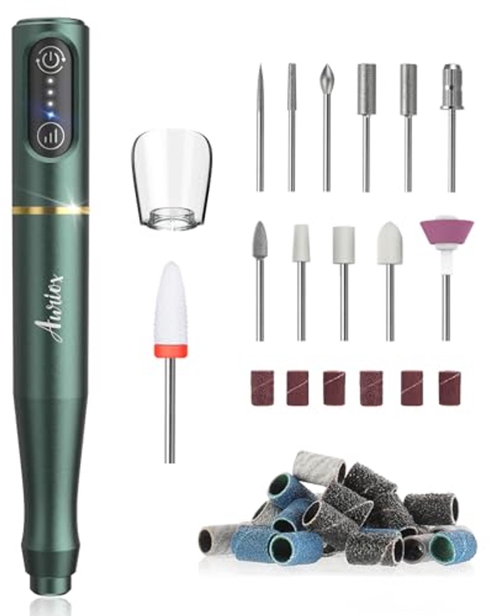 Draadloze Elektrische Nagelboor - 12-in-1 Professionele Nagelfrees met 25000 tpm en 3 Snelheden