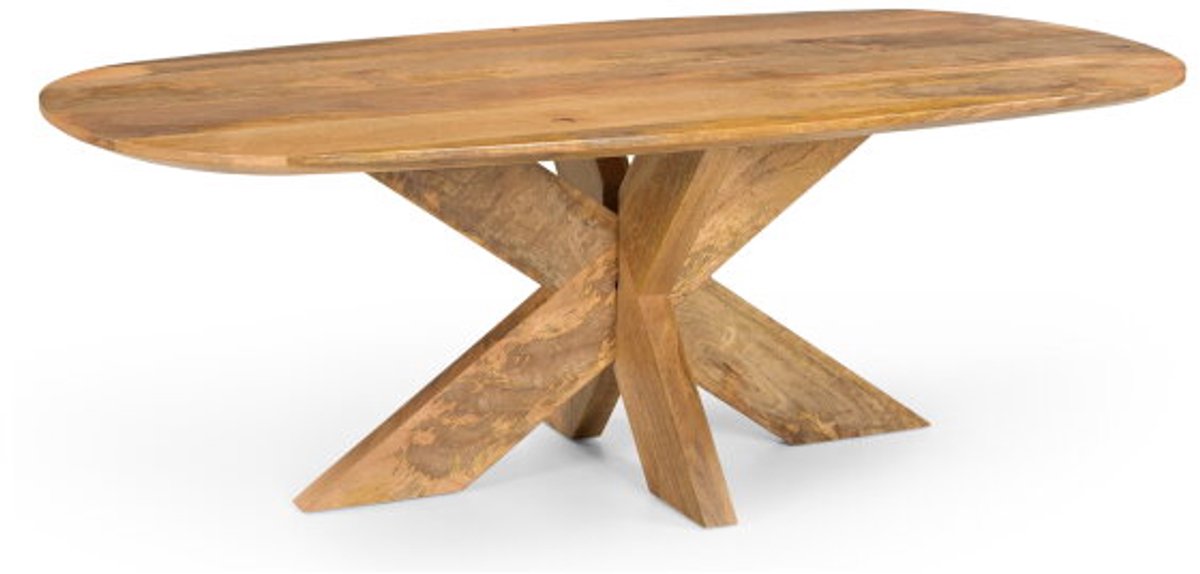 Benoa Salontafel Deens Ovaal Runa met Houten Onderstel 130 Naturel