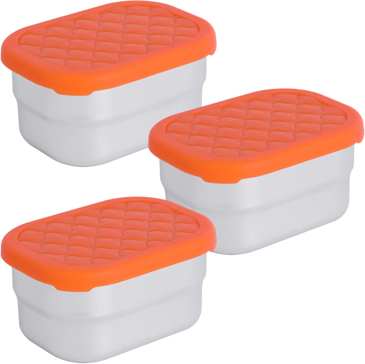 longziming Lunchboxen - Snackcontainers RVS 3 Stuks - 230 ml Dressing Bakjes - Lekvrij Voor Saus, Kruiden en Snacks - Lekvrij - Handig Voor Kinderen, Peuters en Volwassenen