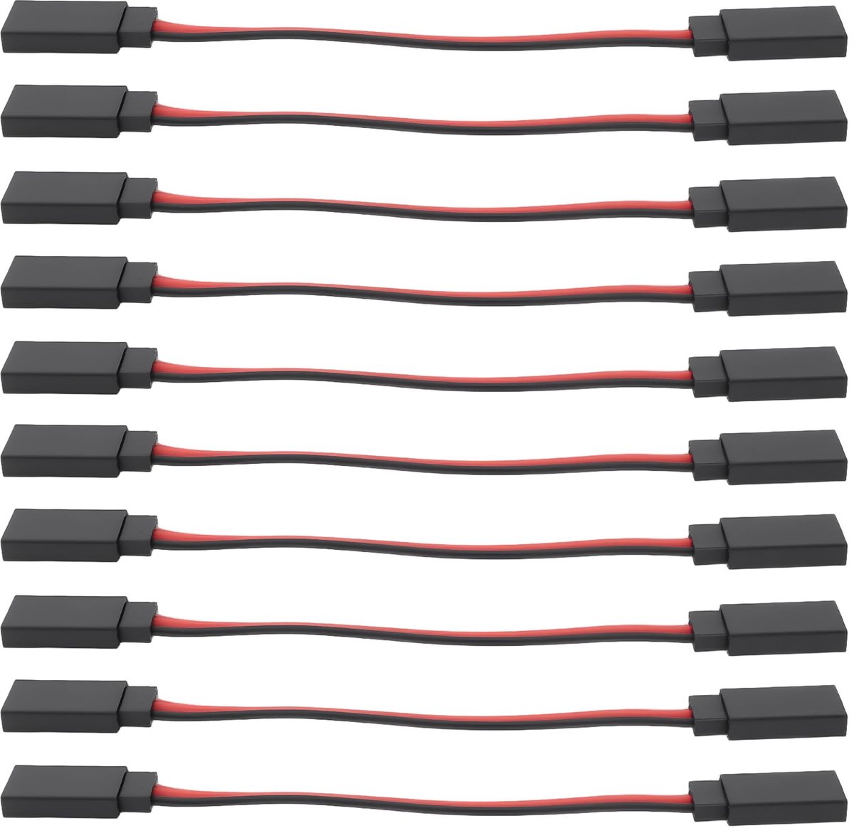Image of 10PCS Female to Female Plug Extension Cable Wire Compatible with Futaba JR Connector for Extension Servo Connections 10cm