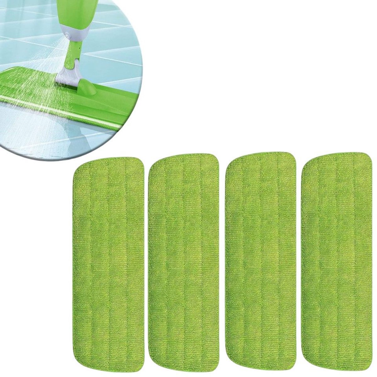 4-pack - Vervangende dweilpads - Herbruikbare dweilkoppen voor het nat en droog reinigen v