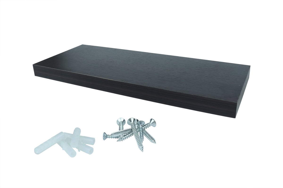 Zwevende Wandplank 80 x 24 cm Donkerbruin | Per Stuk