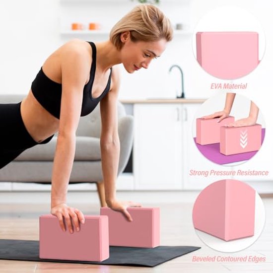 Yoga Blokken van Hoge Dichtheid voor Training - Lichtgewicht en Geurloos — afbeelding 3