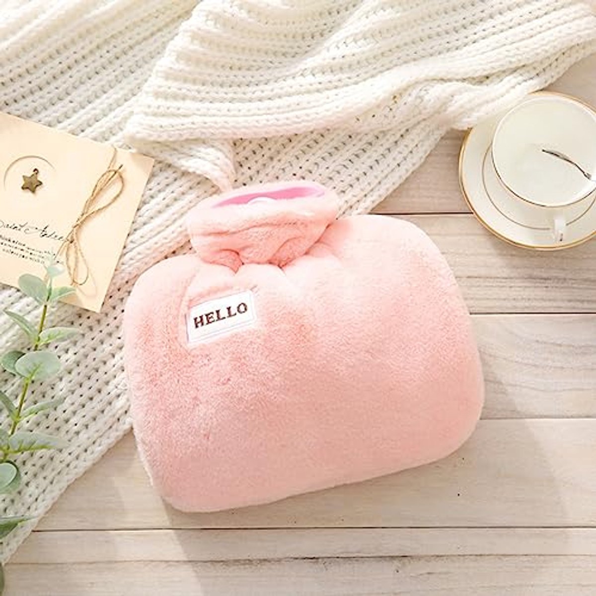 Warmwaterkruik met Fleece Hoes - 1,2 L Hand Warmer en Koud Therapie voor Pijnverlichting