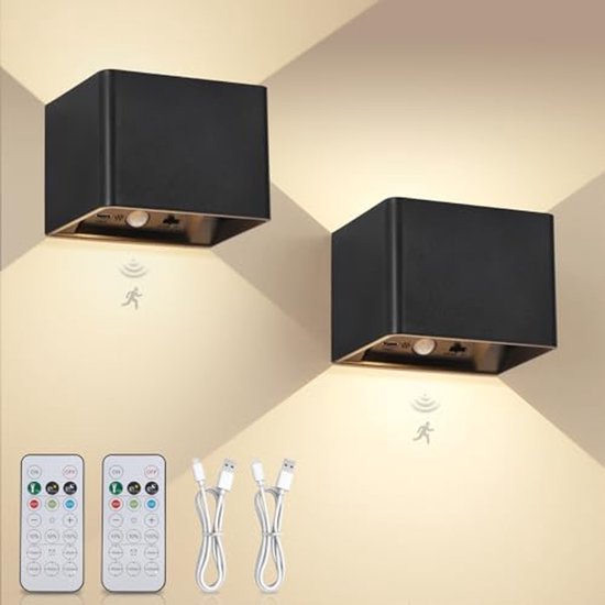LED Wandlamp met Bewegingsmelder en Afstandsbediening - Draadloos