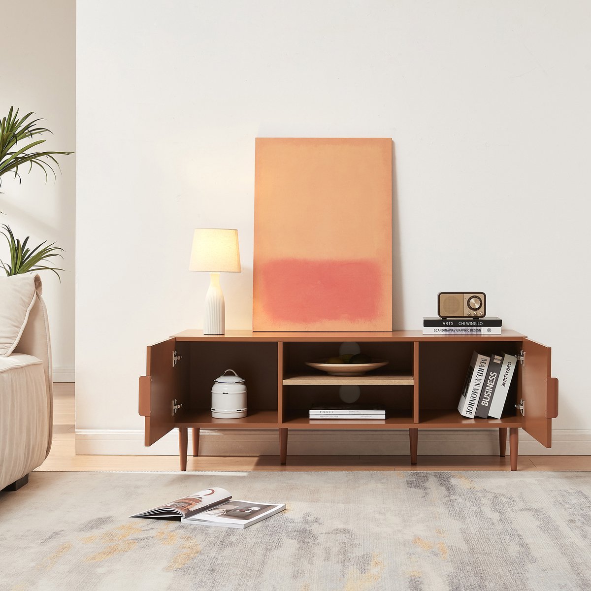 Tv-meubel Starvili 120x40x45 cm roestkleurig [en.casa]