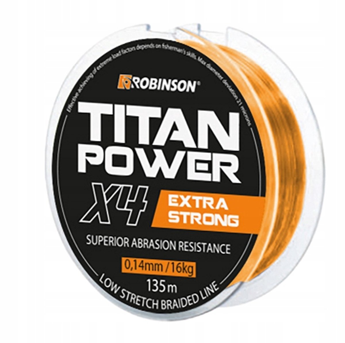 Robinson Titan Power X4 Gevlochten Lijn 0.12mm 135m Oranje