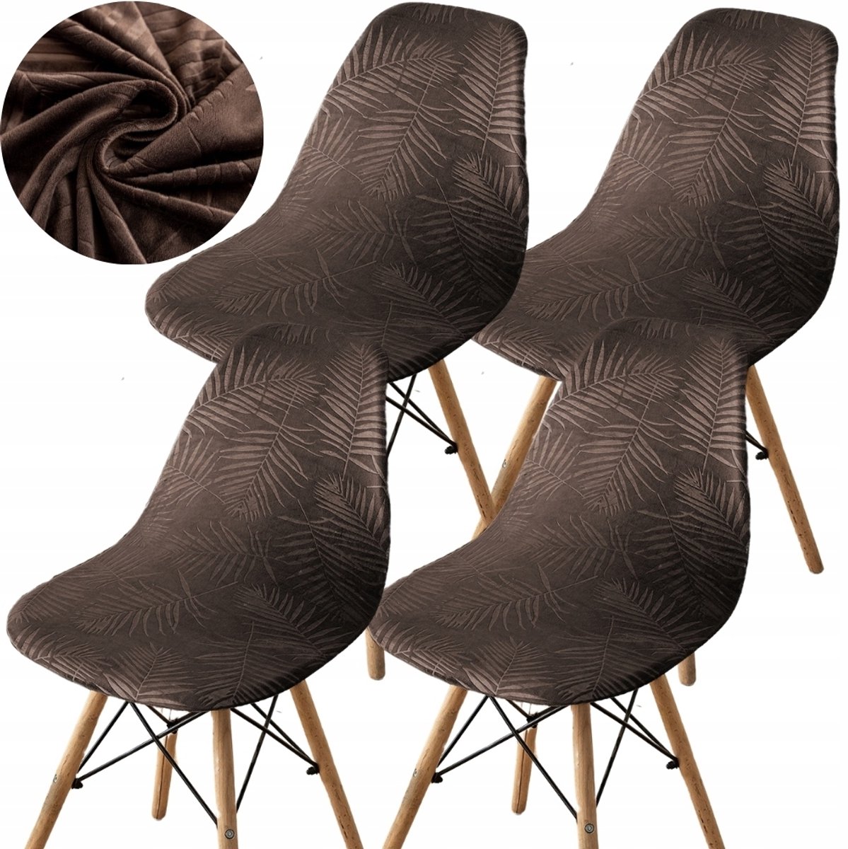 4x Stoelhoes Velours Scandinavisch - Brons - OEKO-TEX