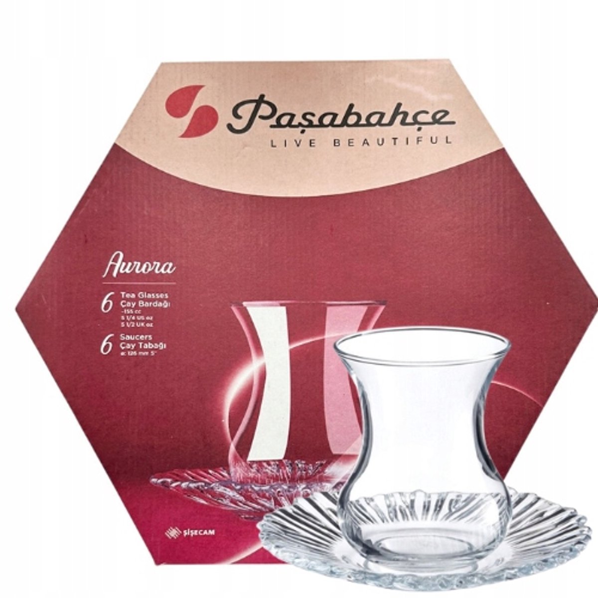 Turkse Theeglazen Set 12 Delig Pasabahce 155ml