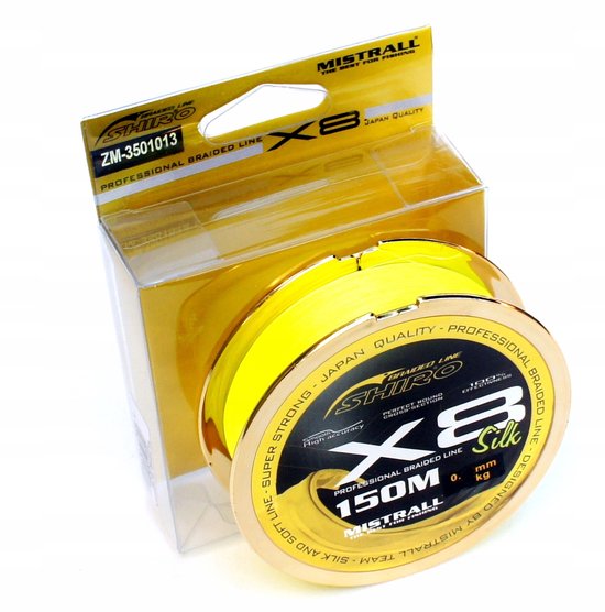Gevlochten Vislijn X8 0.10 mm 150 m - Dyneema - Mistrall Shiro - 7.1 kg — afbeelding 2