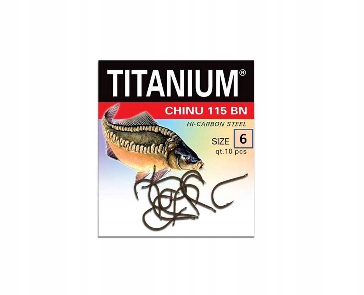 Robinson Titanium Chinu 115 BN Haken Maat 6 - 10 Stuks