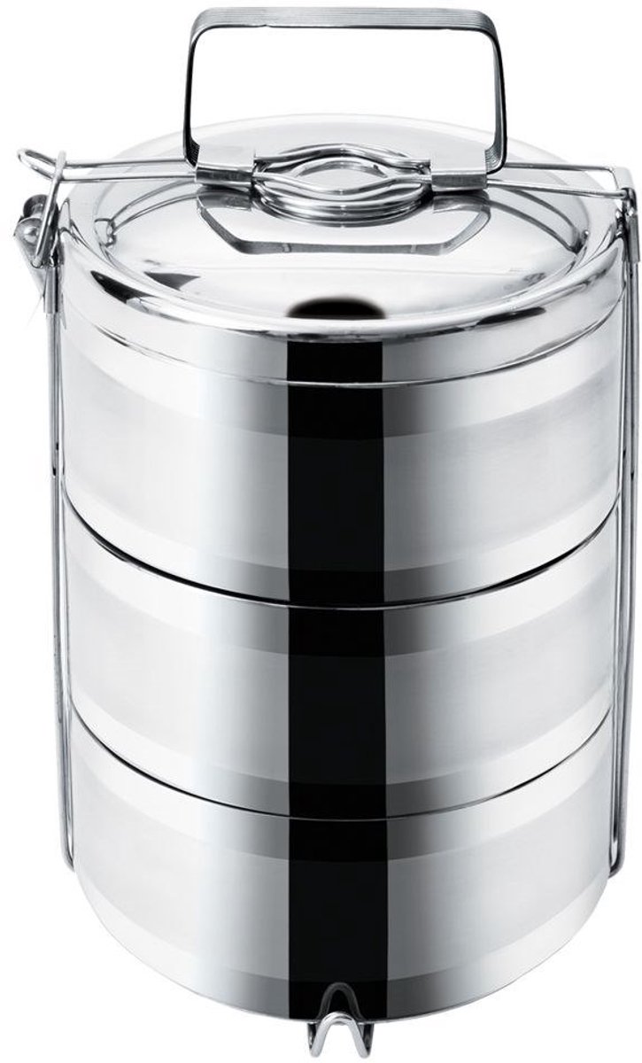 Thermos Lunchbox 3-Laags RVS 3x1.1L - Ideaal voor Reizen