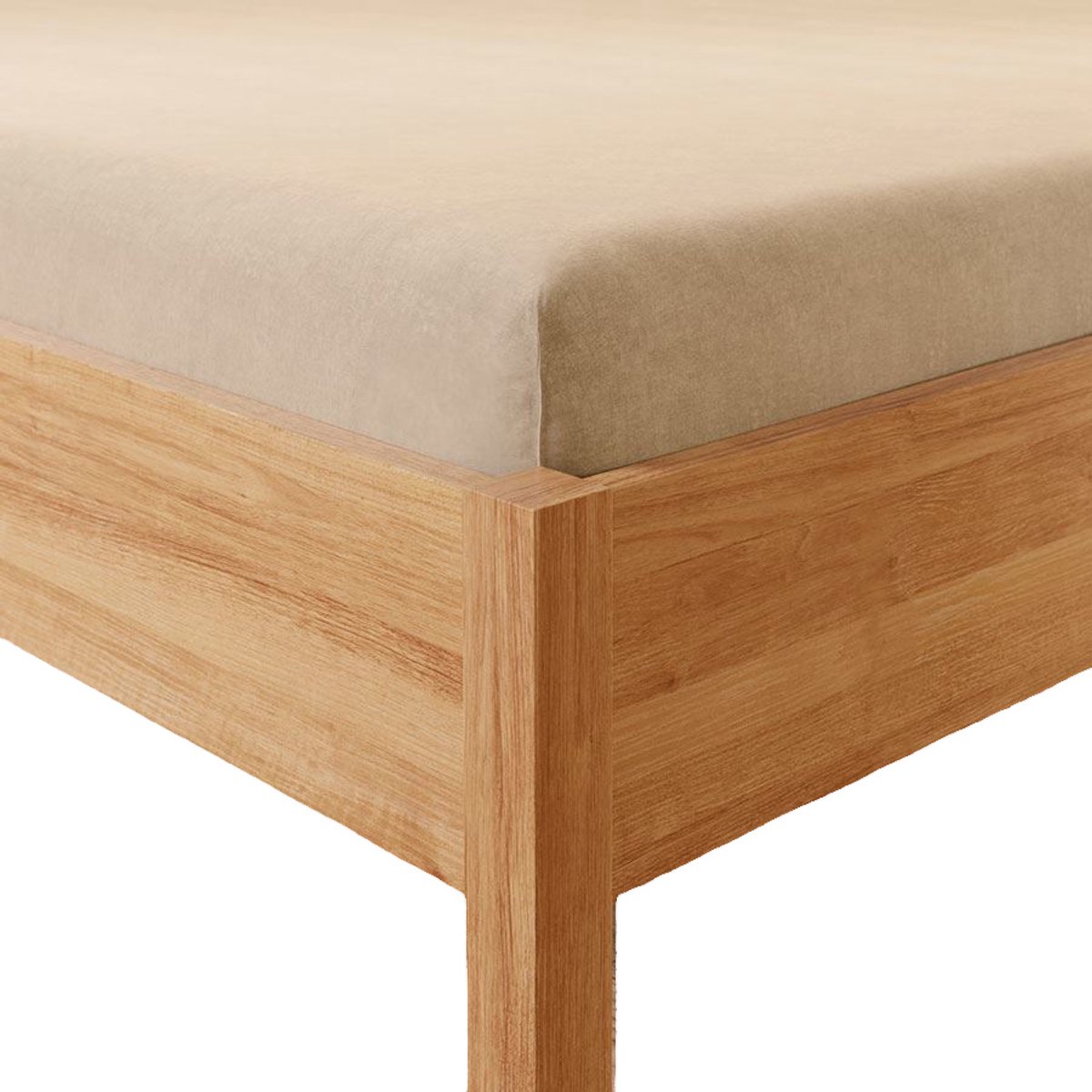 Jersey hoeslaken met elastiek 160x200 cm, Beige