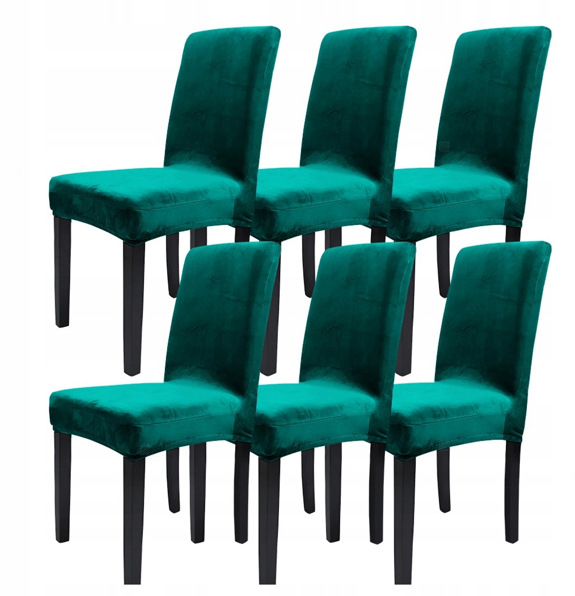 Set van 6 Luxe Velours Stoelhoezen - Universeel & Wasbaar