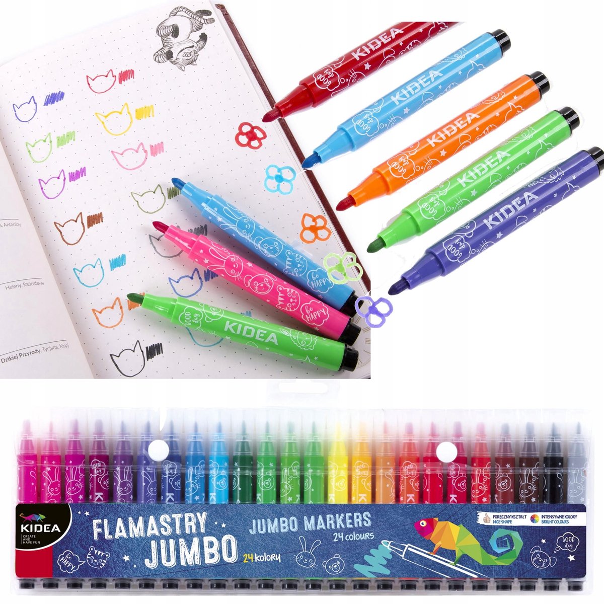 Kidea Jumbo Stiften Set - 24 Levendige Kleuren voor Kinderen