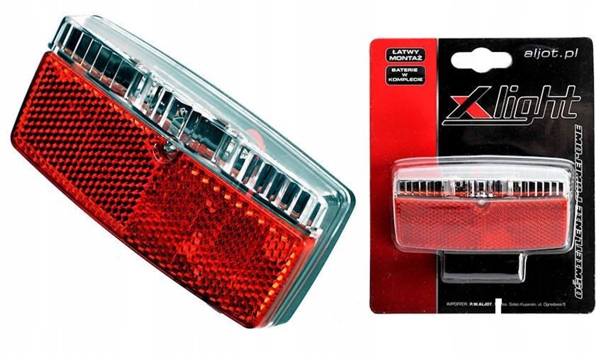 X-LIGHT Fietslamp Achter op Bagagedrager Dynamo met Ondersteuning XC-120C