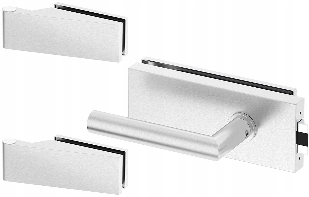 Merkloos Inox Deurbeslag Set voor Glazen Deuren - Slim Design