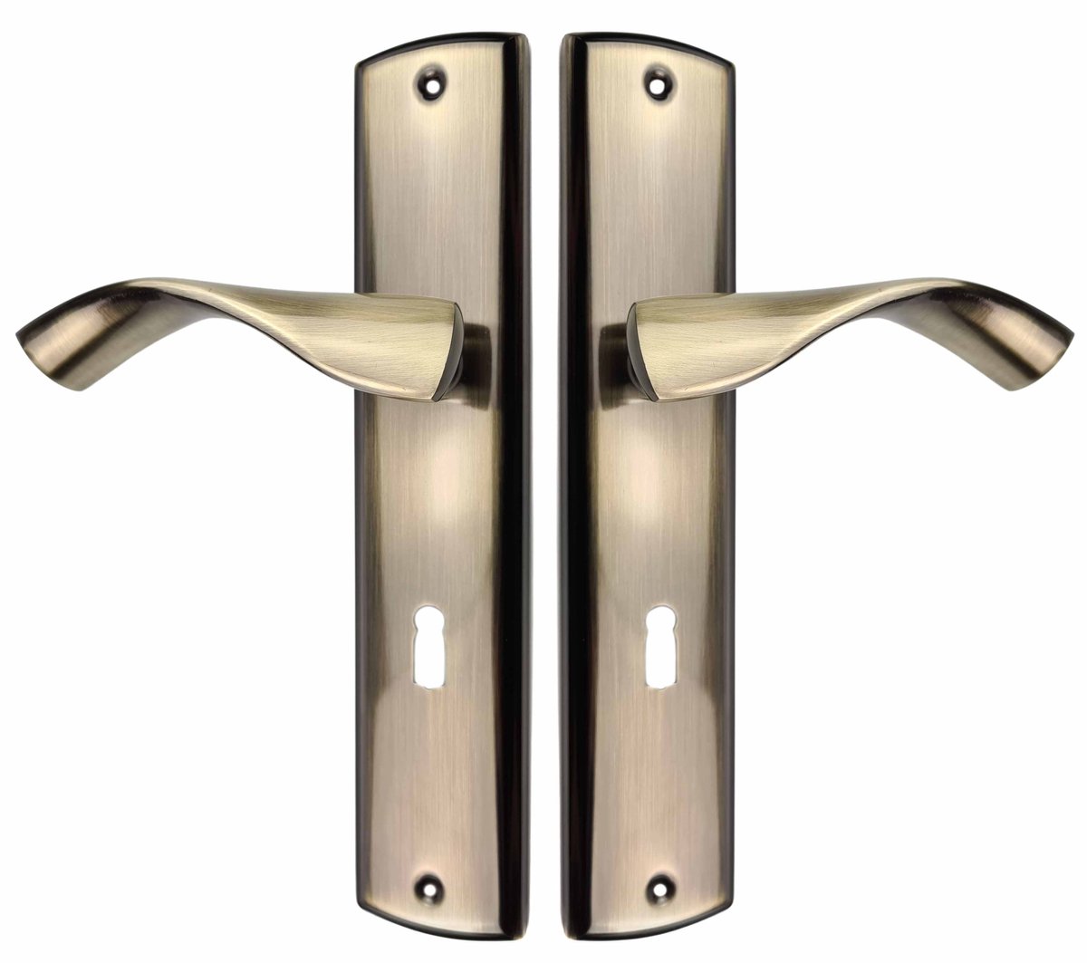 Merkloze Deurklink Bilbao 72mm Patina met Sleutelgat
