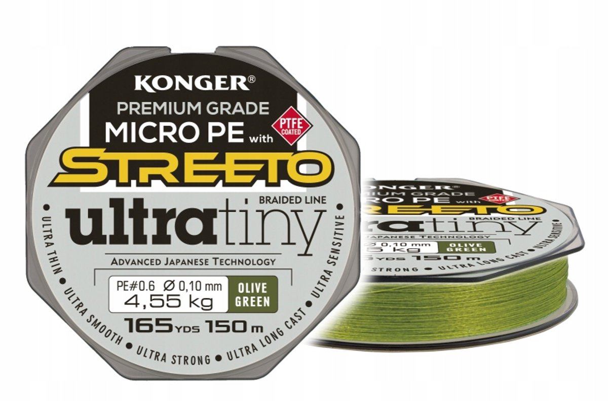 Konger Streeto Ultra Tiny Groen 0,03mm Visdraad - 150m
