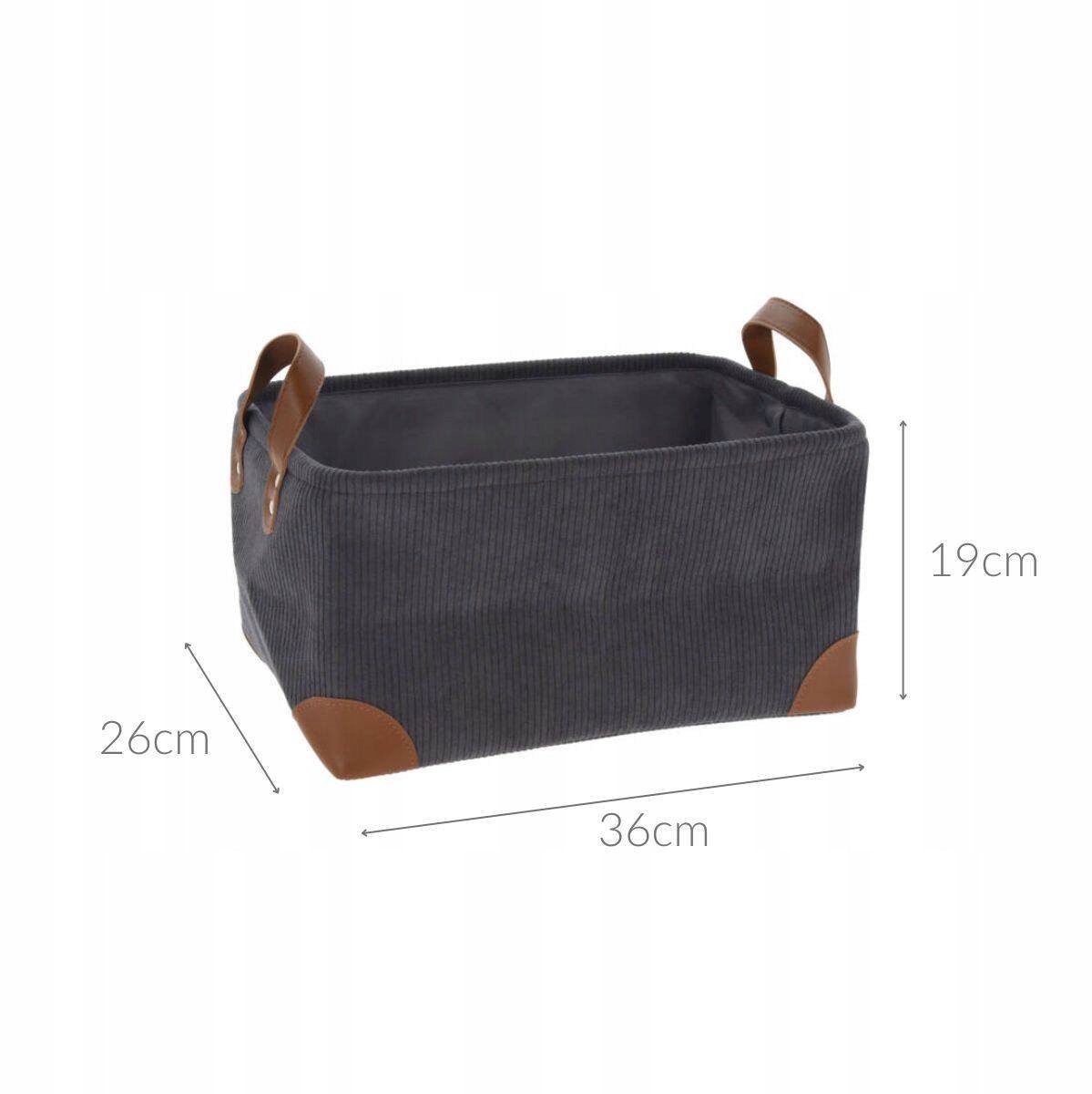 Opbergmand Corduroy met Handvatten - 36x26x19 cm