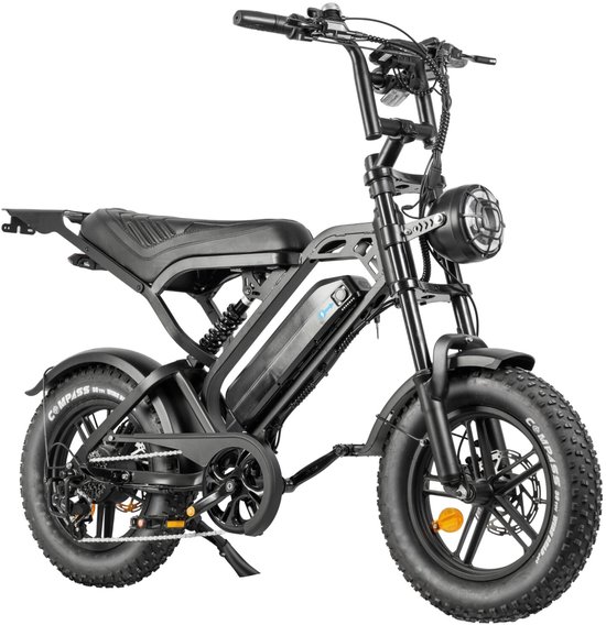 QMWHEEL V20 Pro Mini Elektrische Fatbike - 16 Inch - 250W Motor - 7 Versnellingen - 40 km Actieradius - Hydraulische Schijfremmen - Zwart van QmWheel — afbeelding 5