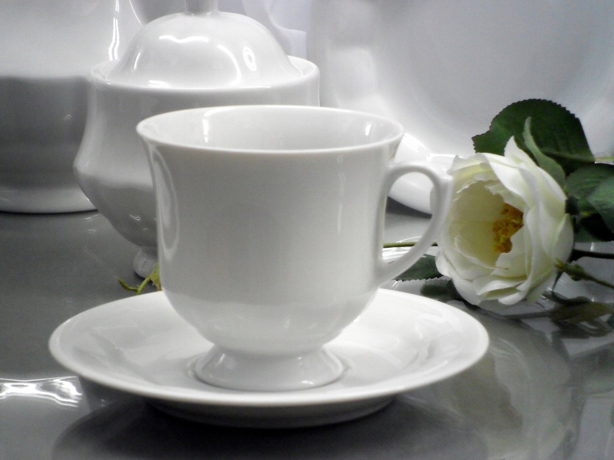 Porseleinen Koffieservies 6 Personen 12 Delig Wit Berni 200ml