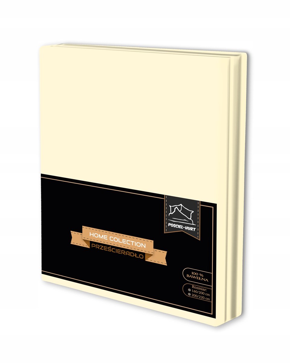 Crème katoenen laken 160x200cm - zonder elastiek