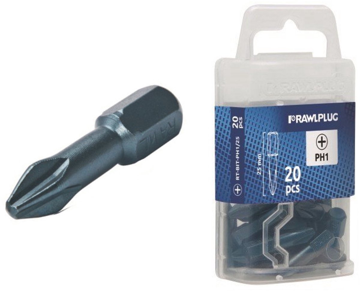 Rawlplug Torsion PH1 Schroefbits 25mm - 20 st
